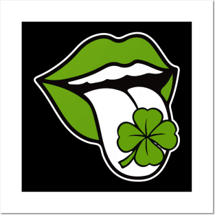 St. Patrick's Day Clover Tongue Posters and Art